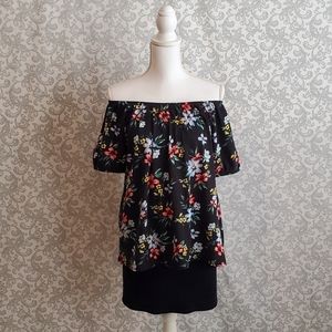 Floral Off Shoulder (or not!) Flare Top (N…